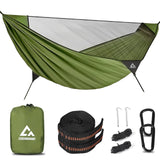 Camping Hammock with Mosquito Net, 2 Person Hammock Tent, Portable Hammocks, Parachute Nylon Hammock for Indoor CROSSHIP