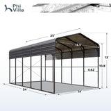 PHI VILLA 14X25 RV Carport, Metal Carports Canopy Heavy Duty Car Garage