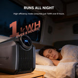 Cybertake S2 Pro Portable Camping Air Conditioner, Tent AC with 5100 BTU Cooling and 6100 BTU Heating, 8 Hours on 1kWh, 3-Way Power(48V DC, 12-24V Vehicle, 100V-240V Wall), Ideal for Tent, Camping, RV