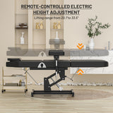 ABTSalon Electric Tattoo Chair Bed Esthetician Motorised Height Adjustment Facial Bed for Client, Professional Beauty Spa Chair Massage Table for Lash Extensions