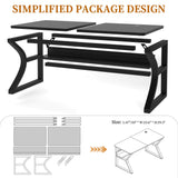 Computer Desk 55 Inch Large Computer Desk with Storage Shelf Home
