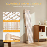Shoji Sn Room Divider with 6 Panels - Chinese Sle Wood Foldable Privacy Screen for Indoor Portable Room Divider Ideal for Home, Office and Studio