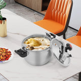 201 Stainless Steel Pressure Cooker, 60kpa Sealed Stewing Pot Cooking Cookware, Multi Protection Stovetop Pot Pressure Cooker for Home Kitchen Family Restaurant Boiling & Steaming Meals (9L/9.51 Qt)