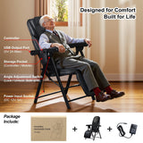 Ezencon Foldable Electric Massage Chair with Heat, Shiatsu, Kneading, Vibration, Full Body Relaxation, Adjustable Backrest & Neck Height,for Dad Mom Women Men