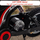 Garvee 24v Kids Electric Dirt Bike, 350w Electric Motorcycle for Boys & Girls with 3 Speed Levels Up to 14.3 MPH, Shock Absorbing Suspension, Off-Road Ride on Toy