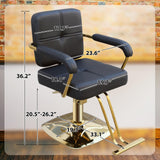 WINEDYOUNG Stylist Chairs for Salon, 360 Degree Rotating Barber Chair Hydraulic Pump Salon Chair, Spa Beauty Equipment for Hair Stylists, Tattoo Artists, Cosmetologists (Gold)