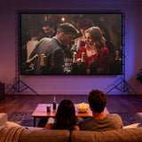 AHOLON Projector Screen with Stand - 150 Inch Projector Screen Outdoor Indoor Projector Screens 16:9 4K HD Outdoor Movie Screen with Carry Bag,Enioy Home Theater Projection Screen