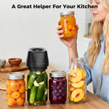 Newise Upgraded Electric Mason Jar Vacuum Sealer, 3-in-1 Automatic Vacuum Sealer Kit for Canning with Wide and Regular Mouth Mason Lids, Portable Mason Jar Sealer for Vacuum Bag, Gifts for Mom