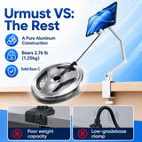 Urmust Portable Monitor Stand up to 18.5", iPad Stand for Desk, Silver