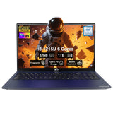 NIMO 15.6" Laptop, Intel 6 Cores I3-1215U 32GB RAM 1TB SSD (Up to 4.4GHz, Beat R5 7520U), 65W Fast PD 180° Viewing Wi-Fi 6 Backlit Keyboard Computer for Business Work Creator Student Study and Home