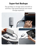 Lexar ES3 1TB External SSD, USB 3.2 Gen2 Portable SSD, PSSD Up to 1050MB/s Read, 1000MB/s Write, External Solid State Drive Compatible, Silver