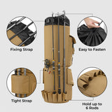 Tough Outfitters Fishing Rod Case - Fishing Pole Case for Travel & Storage - Pole Carrier Bag with Adjustable Shoulder Strap