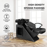Ainfox Shampoo Barber Backwash Chair, ABS Plastic Shampoo Bowl Sink Chair for Spa Beauty Salon (Black)