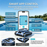 Automatic Robotic Pool Vacuum Cleaner for Inground & Above Ground Pools,Cordless Pool Vacuum Robot Wall Climbing Waterline Cleaning, Smart Navigation, 180-Min Runtime up to 2150 Sq. Ft., Self-Parking
