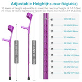 Antdvao Folding Crutch (x1 Unit) Forearm Crutch Anti-Drop Cuff Reduces the Hassle of Picking Up Forearm Crutch，Comfortable Grip and Wear-Resistant, Non-Slip Forearm Crutch (Single Violet)