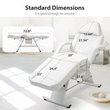 Jaxilyn Facial Bed Tattoo Chair with Two Trays Esthetician Beds Adjustable Folding Salon Bed with Hydraulic Stool Massage Chair for Professional Massage Facial Lash Beauty Treatment Spa White