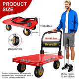 Hand Cart Dolly, Push Cart with 360 Swivel 5'' Wheels, 1200LBS Capacity, Dolly Cart with Wheels