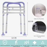 Lianjindun Toilet Safety Rails, Adjustable Toilet Frame for Elderly, Seniors, Handicap & Disabled, Foldable Handicap Toilet Handles Fit Any Toilets（Purple）
