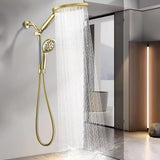 KAIYING Dual Shower Heads with Handheld Spray Combo, High Pressure Modern Rain Shower Head with 9-Mode Handheld Showerhead, Double Rainfall Shower Head with 79-Inch Hose (Brushed Gold)