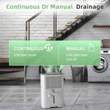 HOGARLABS 30 Pint Dehumidifiers for Home and Basements, with 3 Working Modes, Overflow Protection, and Auto Shut off Restart. Ultra Silent Dehumidifier with Drain Hose and Digital Control Panel.