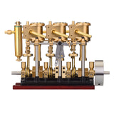 MechPuConToy Engine Model Kit That Works, Vertical Three-cylinder Reciprocating Steam Engine Model with Oil Cup Support Forward and Reverse Rotation for 80-120CM Steam Model Ship (Boiler Not Included)
