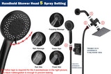 Shower Head, High Pressure 8″Square, and 5 settings Handheld Shower Filter NearMoon