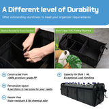 NINEDUCK Car Trunk Organizer with Lid - Heavy-Duty Extra Large Premium Black Oxford Cargo Storage NINEDUCK