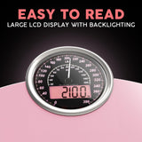 Adamson Hybrid 2-in-1 Analog & Digital Weighing Scale for Body Weight up to 400lbs - Thick Tempered Glass - Extra Large Display - Easy to Read Digital Bathroom Scale - New - Pink