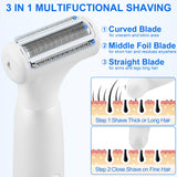 5-in-1 Bikini Trimmer Electric Razors for Women, Cordless Electric Shaver with LCD Display for Facial Body Legs Hair, Rechargeable Waterproof Pubic Body Hair Trimmer Holiday Birthday Gifts for Women