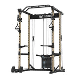MAJOR FITNESS Drone1 Power Cage - Multi-Function Power Rack for Home Gym, Squat Rack, Cable Crossover System, for Strength Training, Heavy-Duty Steel Construction (D1AW Power cage only, Desert)