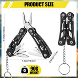 Lasnten 12 Pcs Small Multitool Pliers, Gifts for Men Stainless Steel Small Multitool Mini Pliers Foldable Knife, Bottle Opener, Screwdriver Apply to Camping, Dad Gifts (Black)