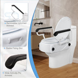 NIdreamCE Raised Toilet Seat for Seniors with Flip-up Handles, 5.9" Adjustable Toilet Seat Riser Elevated Medical Supplies & Equipment for Handicap, Elderly, Hip Replacement After Surgery