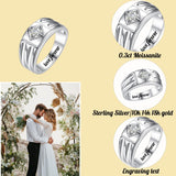 Oseew mens moissanite band ring 1CT Men Moissanite Ring mens moissanite ring 10k gold