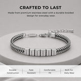 Soleus Personalized Stainless Steel Bracelet for Men - Custom Retro Silver Friendship Bracelets, Christmas Gift for Him, Boyfriend, Father, Husband, Birthday, Anniversary, Groomsmen, Co-Worker Gifts