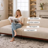 NessCarsti 86.61" 3-Seater Fabric Sofa, Modern Minimalist Upholstered Couch