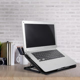 Black Plastic Laptop Cooling Pad Stand with Fan and USB Interface