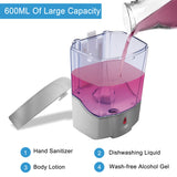 PLUSSEN Automatic Sensor Soap Dispenser Wall Mount Silver, Touchless Induction Hand Sanitizer Dispenser for Bathroom with Gel or Liquid, 20 Oz