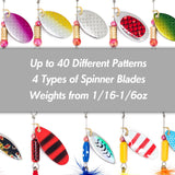 Dr.Fish 60 Pieces Fishing Lures Kit, 5 Tackle Box with Tackle Included, Fishing Spinner Lure Set Rooster Tail Lures Kits Trout Lures Freshwater Crappie Bass Walleye Bait Assorted Dr.Fish