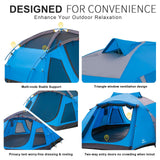ARMOR CASTLE Camping Tent 3-4 Person, Waterproof Family Dome Tent with Removable Rainfly, Dual Two-Way Entry Doors & Mesh Windows, Portable Outdoor Tents for Camping