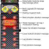 Shiatsu Massage Mat with 20 Kneading Heads, 9 Heat & Intensity Settings, Full Body Relief Cushion, Grey Flannel Massage Pad for Neck & Back Relaxation