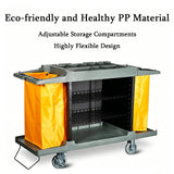 This Housekeeping Cleaning Cart, Laundry Hamper Sorter Cart Portable Multi-Functional Linen Cart Commercial Laundry Cart with Wheels Hotel Cloth Cart for Hotel Office Cleaning