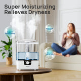 CHIVALZ 6L Humidifiers for Bedroom Large Room Home, Cool Mist Top Fill Humidifiers for Baby Nursery and Plants, 26dB Quiet, Nightlight, Up to 50 Hours, Oil Diffuser 1 Pack + 2 Mist Outlets White