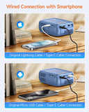 Mini Projector with WiFi and Bluetooth, Portable Movie Projector for iPhone, 1080P Supports with 3W Speaker, for Outdoor Home Theater, Compatible with iOS/Android/PC/TV Stick/HDMI