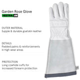 Garden Rose Glove, Long Protective Leather Gauntlet Gardening Gloves for Men & Women- Offwhite - 7