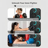 2025 Intelligent Music Boxing Machine for Adults,Black Music Workout Machine with Smart Display Screen Punching Machine, Electronic Boxing Trainer with Boxing Gloves