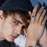 Oseew 2027 Men Personalized Graduation Class Ring High School (Rose Gold)