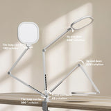 LitONES LED Desk Lamp for Home Office, 15W Desk Light with C- Clamp, Swing Arm, Memory & Timer Function, 1200LM Dimmable Computer Light for Video Calls, Conference, Study (White-Clamp)