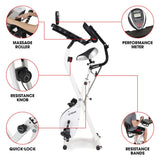 FitDesk Standing Exercise Bike Desk 3.0, Adjustable Height Indoor Cycling Trainer with Laptop Tray, Portable Stationary Fitness Desk for Home Office, Foldable Workstation, Supports 300 lbs