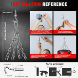 Hanging Punching Bag for Adults, 4ft PU Leather Heavy Boxing Bag Set, Hanging Bag Boxing Equipment for MMA Karate Kickboxing Boxing Home Gym YORWHIN