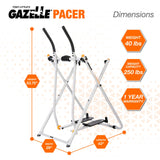Gazelle Glider Elliptical Hybrid Exercise Machine for Home Gym, Pacer or Sprinter Model - Low-Impact Cardio & Strength Training, Total Body Workout, Foldable Steel Frame, Fitness Tracker Computer